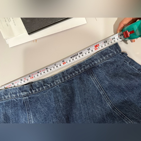 Michael Kors Denim A-Line Midi Skirt 8 Made in Italy 100% Cotton - Picture 8 of 9